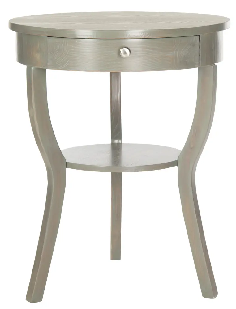Kendra Round Pedestal End Table W/ Drawer