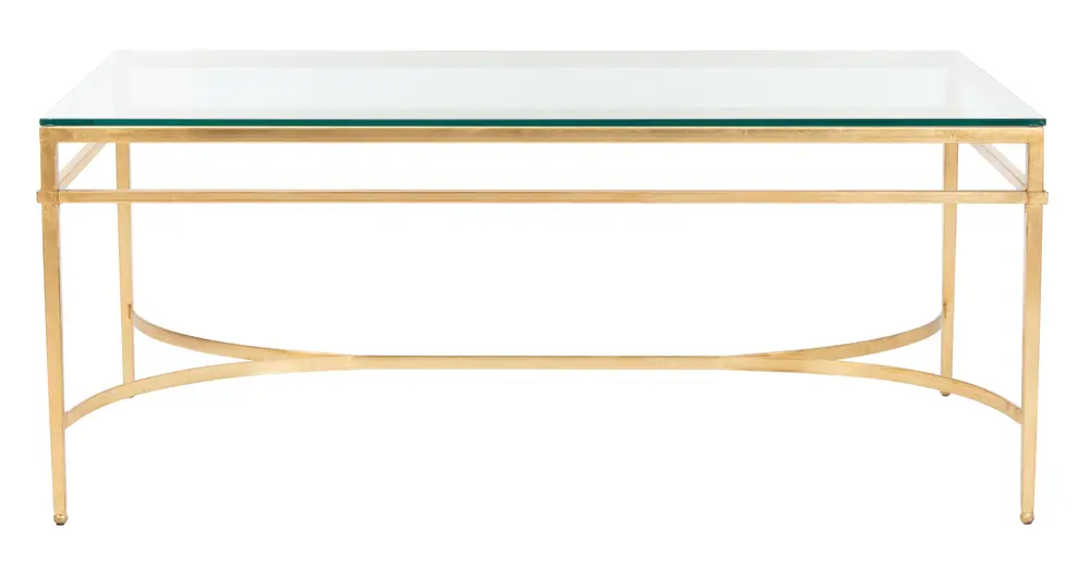 Abelard Antique Gold Glass Cocktail Table