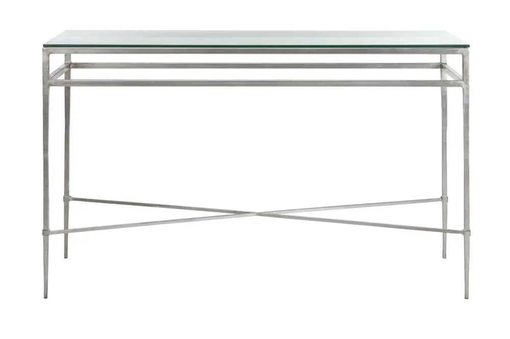 Baumgarten Antique Silver Glass Console Table