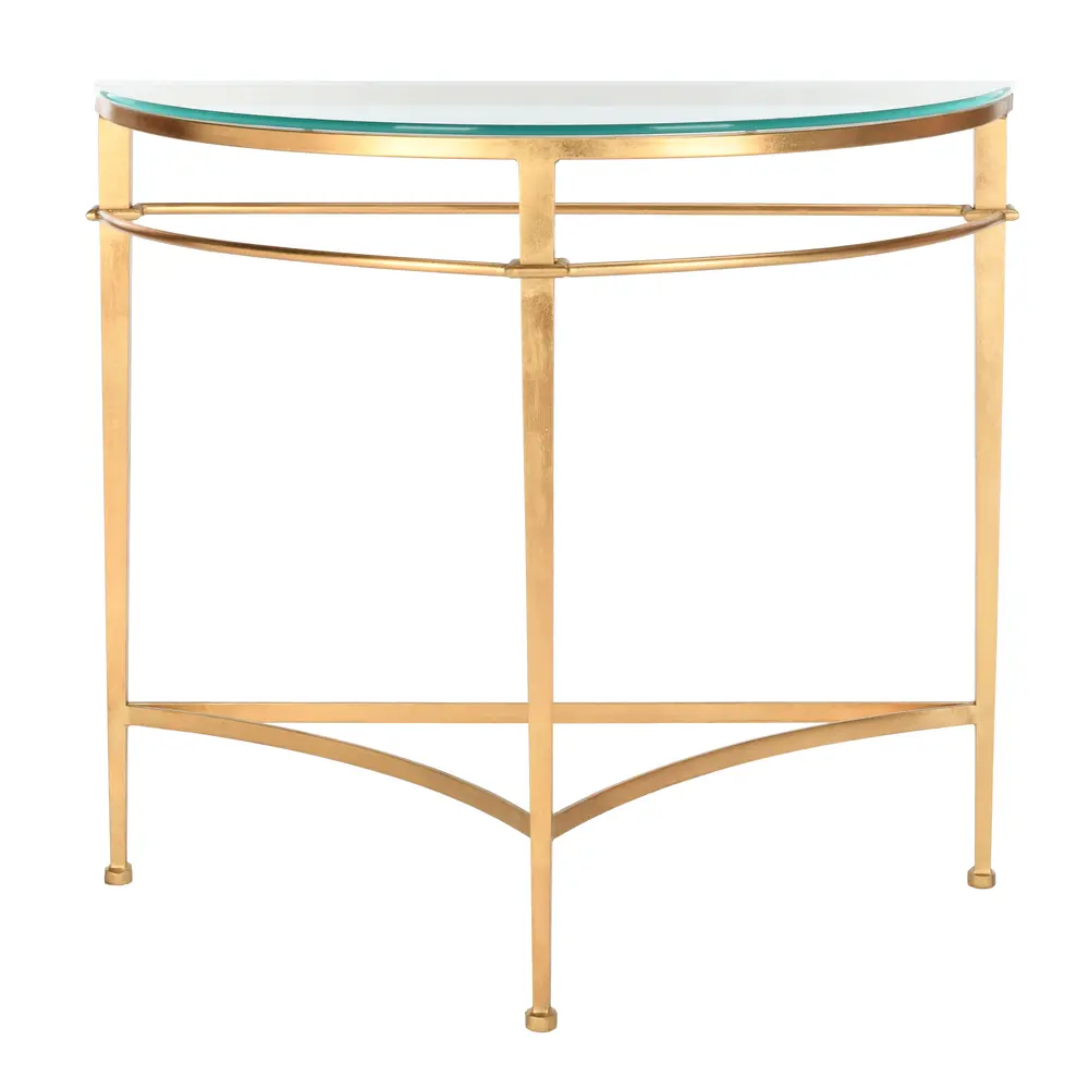 Baur Antique Gold Glass Console Table