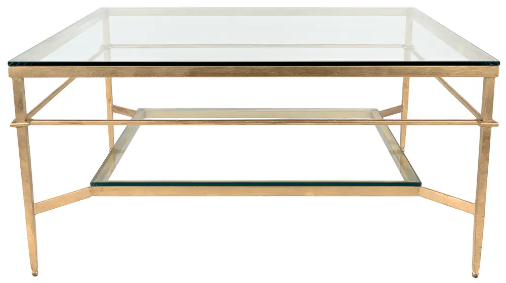 Mieka Gold Leaf Glass Cocktail Table