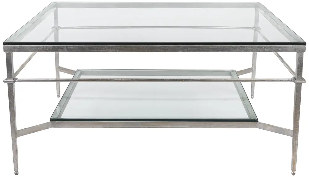 Mieka Silver Leaf Glass Cocktail Table