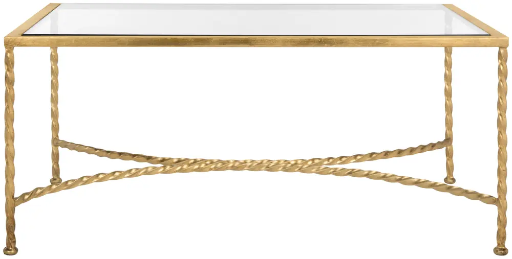 Matilda Gold Leaf Glass Coffee Table