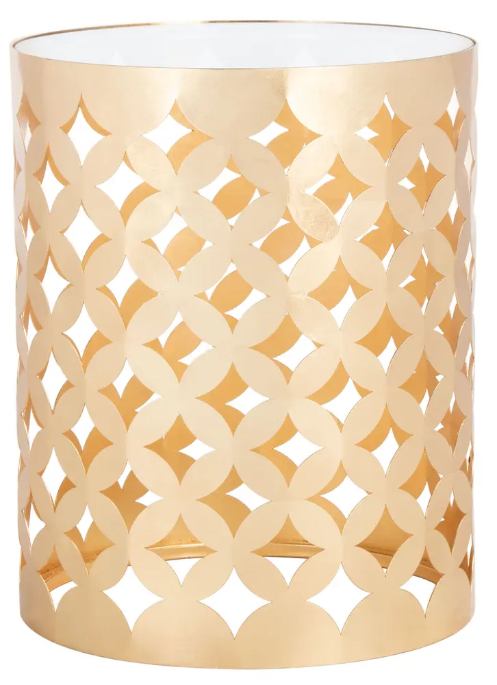 Cairo Round Gold Leaf End Table