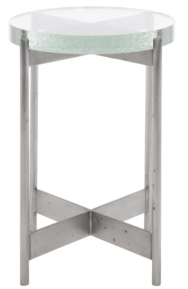 Adriella Round Bubble Glass Accent Table