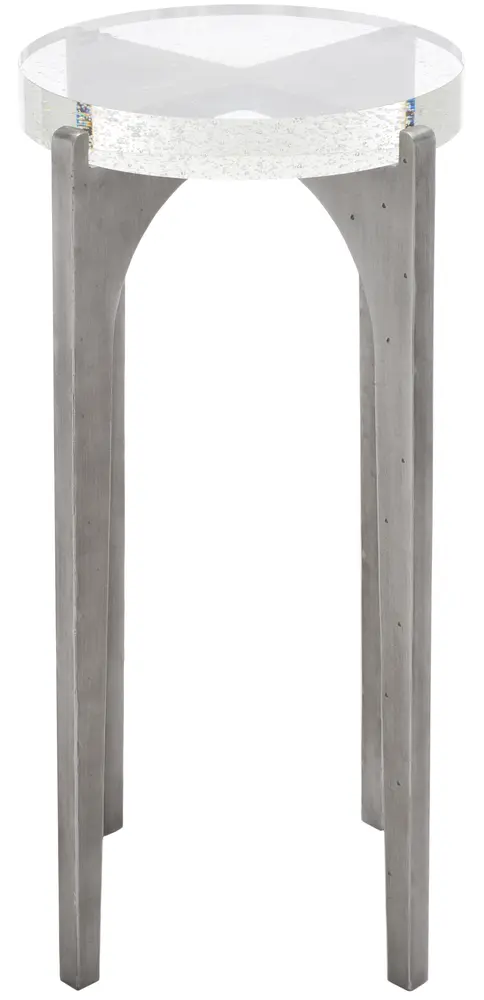 Tawny Round Bubble Glass Accent Table