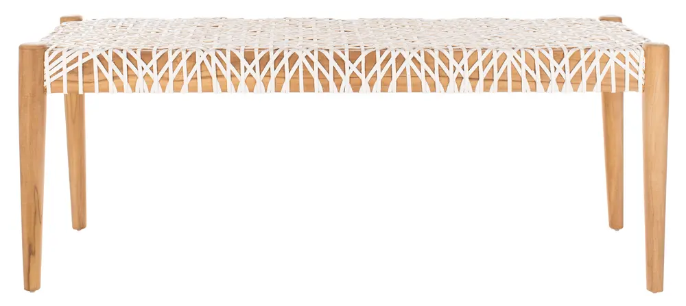 Bandelier Leather Weave Bench
