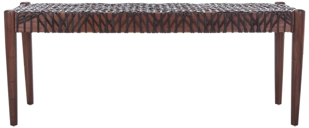 Bandelier Leather Weave Bench