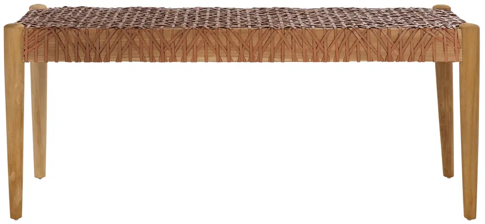 Bandelier Leather Weave Bench