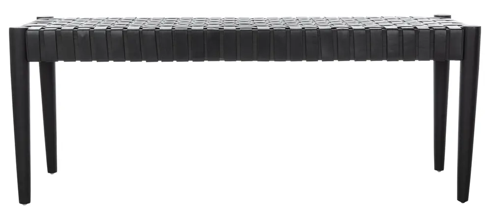 Amalia Leather Weave Bench