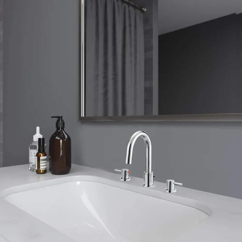 Poised Widespread Dual Handle Bathroom Faucet 11.5