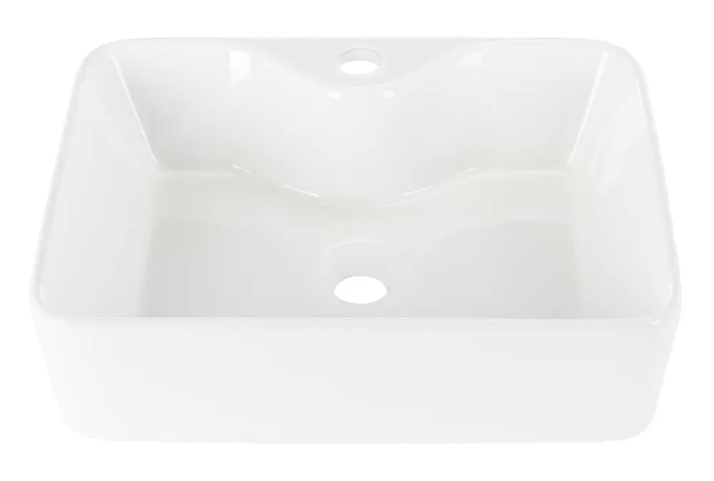 Fen Porcelain Ceramic Rect 19In Wht Bathroom Vessel Sink