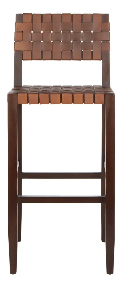 Paxton Woven Leather Barstool