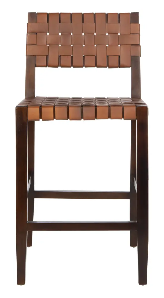 Paxton Woven Leather Counter Stool