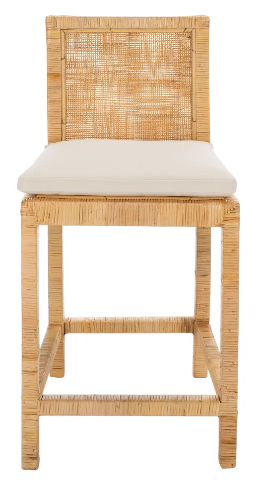 Tojo Cane Counter Stool W/ Cushion