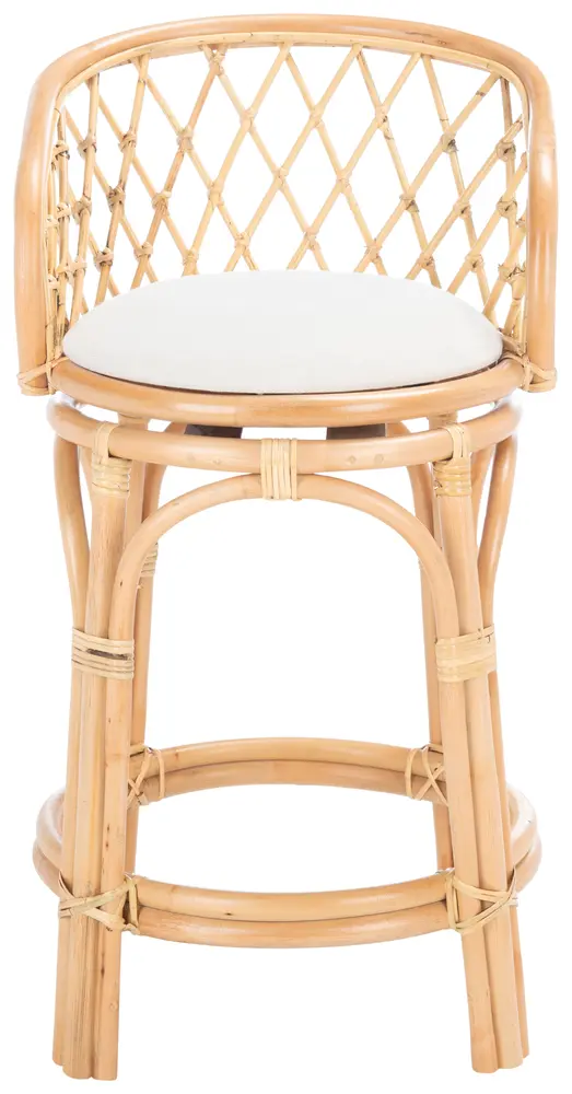 Yuta Rattan Swivel Counter Stool W/ Cushion