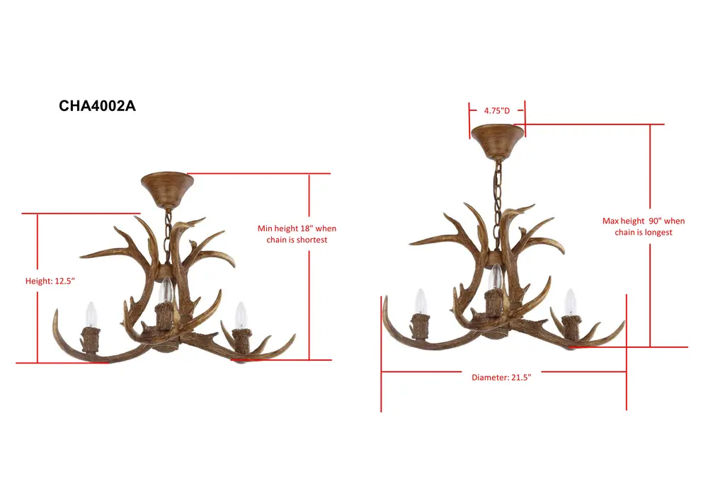 Makani 21.5 Inch Dia Antler Chandelier