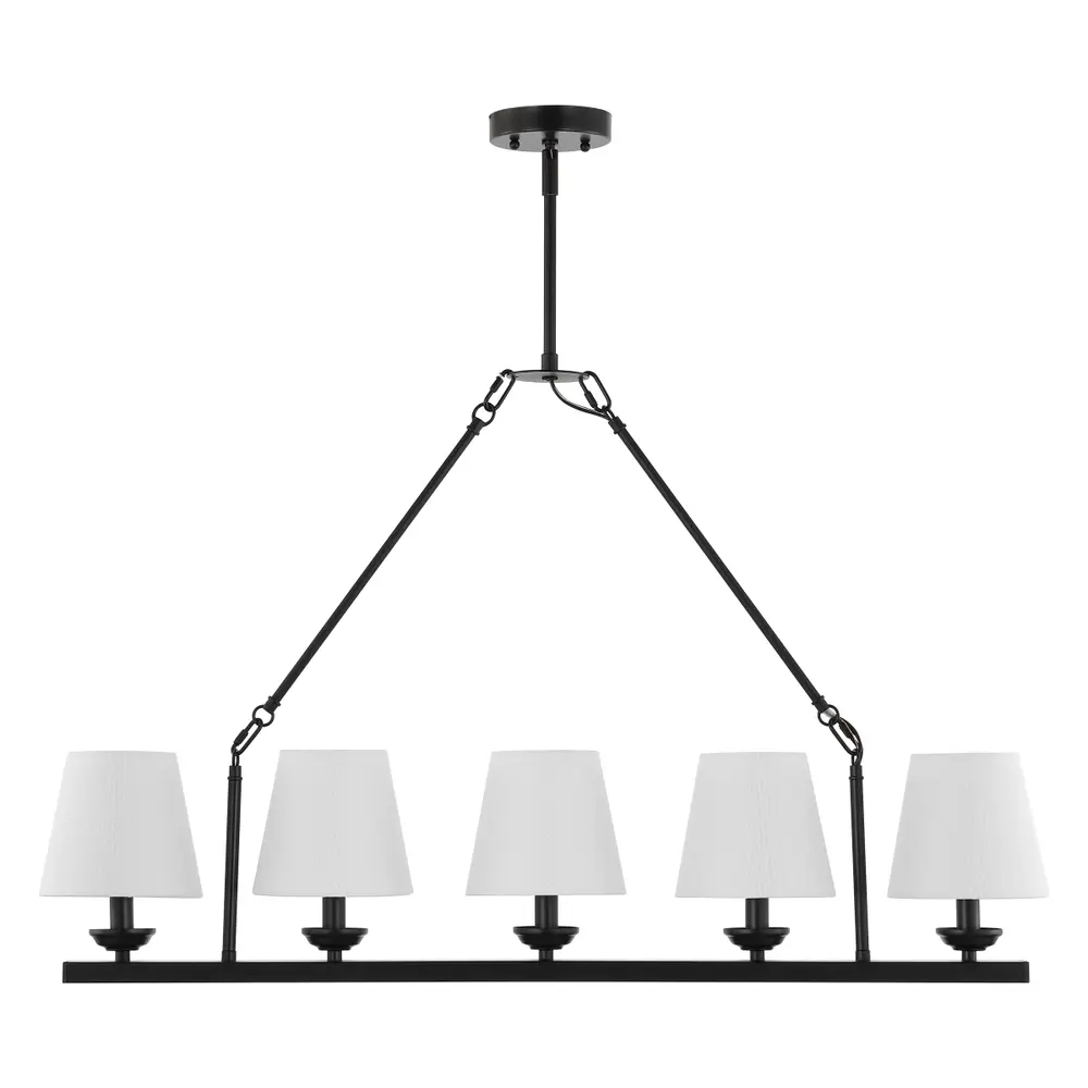 Josphete, 5 Light, 37.5 Inch, Black, Iron Chandelier