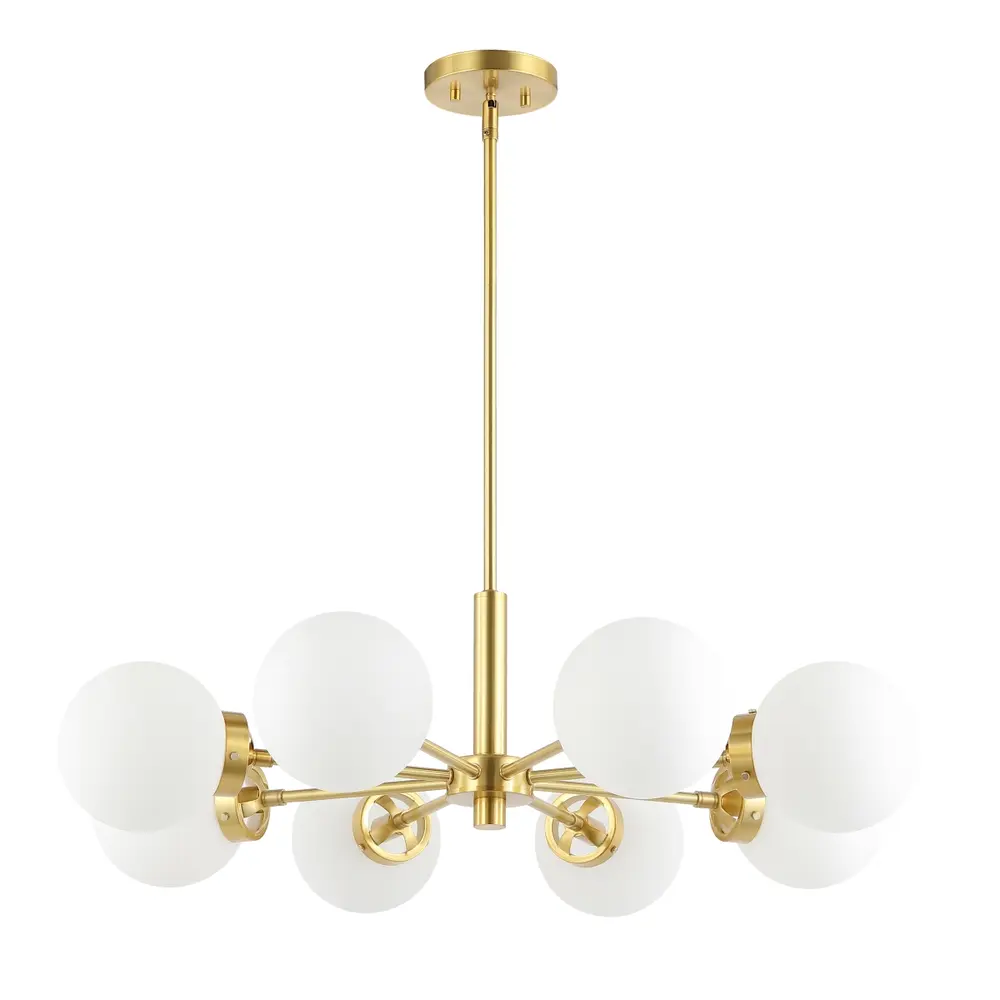 Prosie, 8 Light, 32 Inch,  Gold, Iron Extendable Chandelier