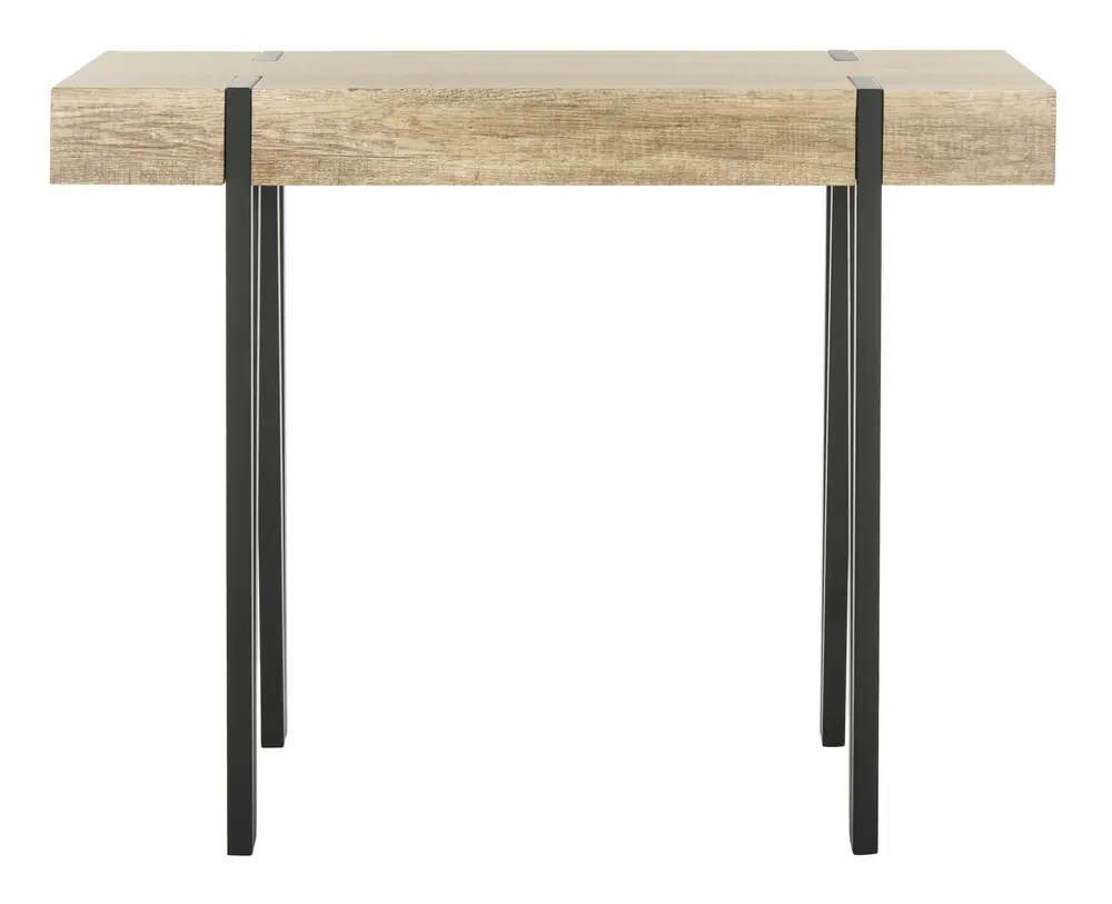 Alyssa Rectangular Rustic Midcentury Wood Top Console Table