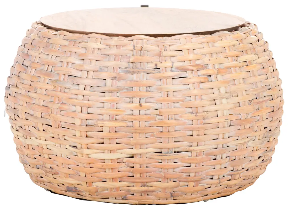 Klarysa Wood And Rattan Coffee Table