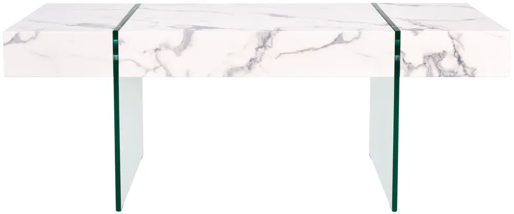 Jacob Rectangular Glass Leg Modern Coffee Table