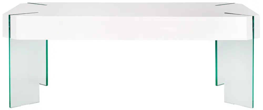 Katelyn Rectangular Contemporary Glass Leg Coffee Table