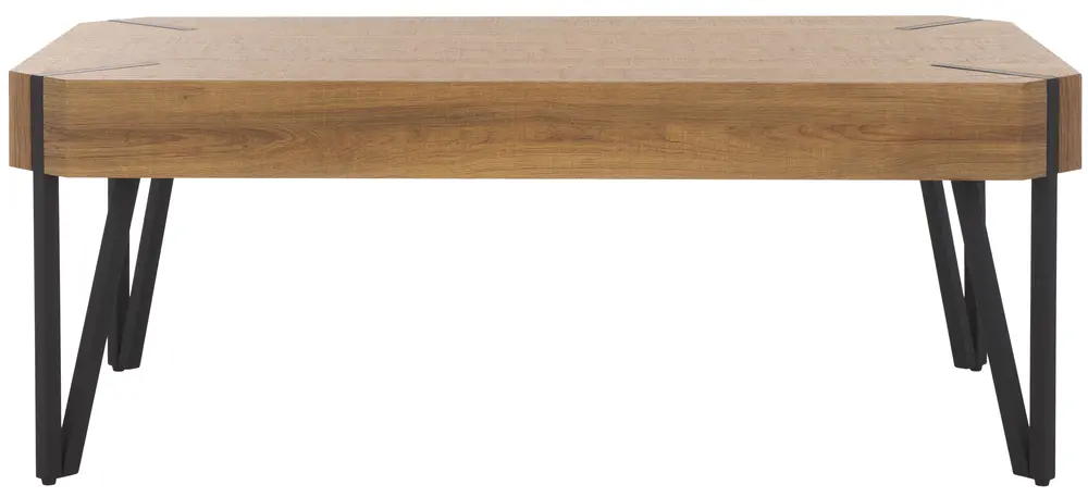 Liann Rustic Midcentury Wood Top Coffee Table