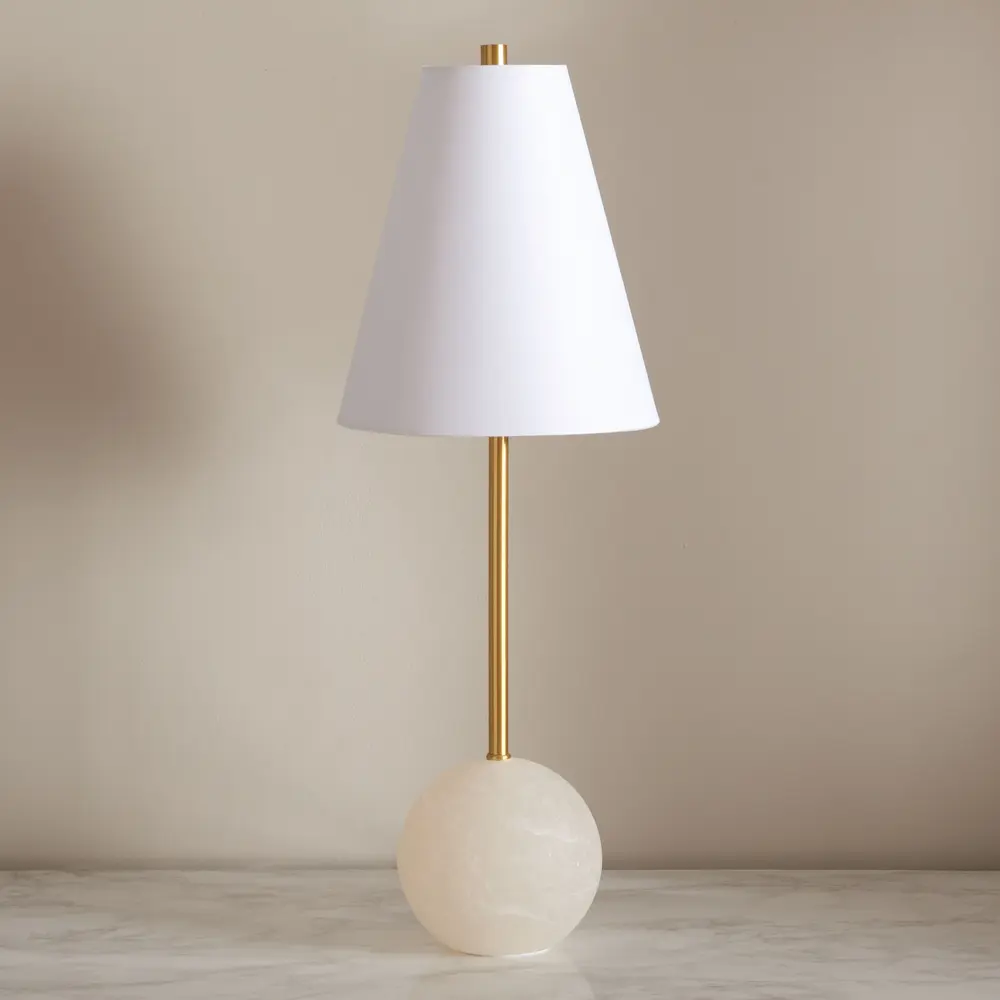 Genesis Alabaster And Metal Table Lamp