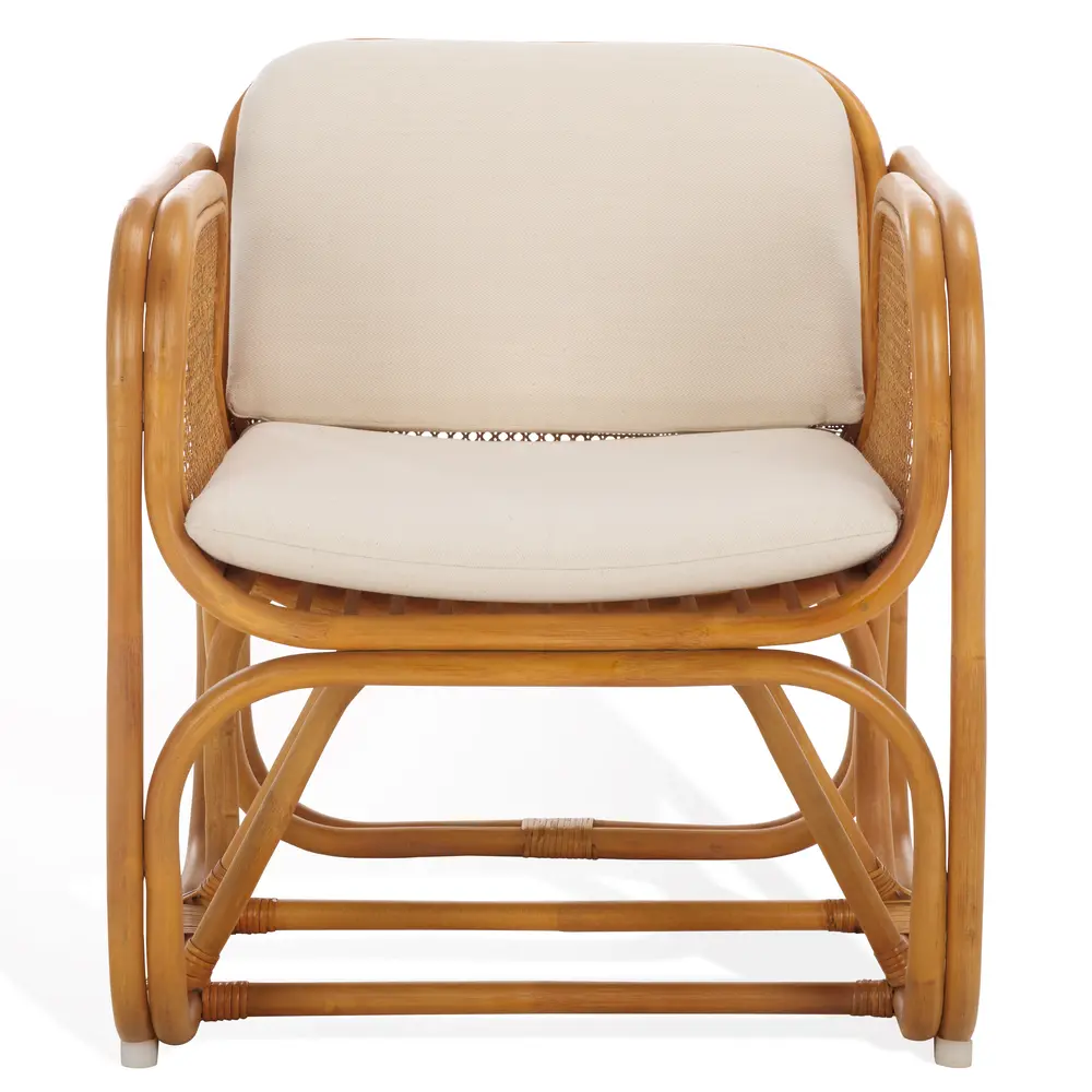 Brauner Rattan Pole Accent Chair