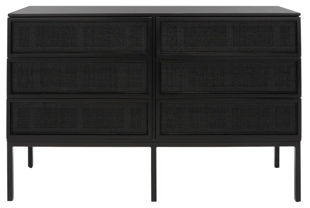 Zadie 6 Drawer Rattan Dresser