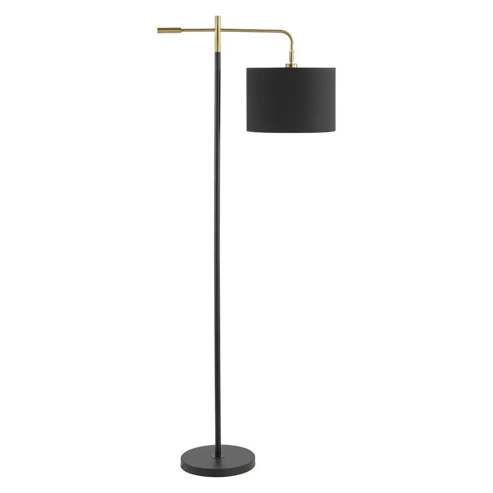 Thera, 66.25 Inch, Black/Brass, Iron Floor Lamp
