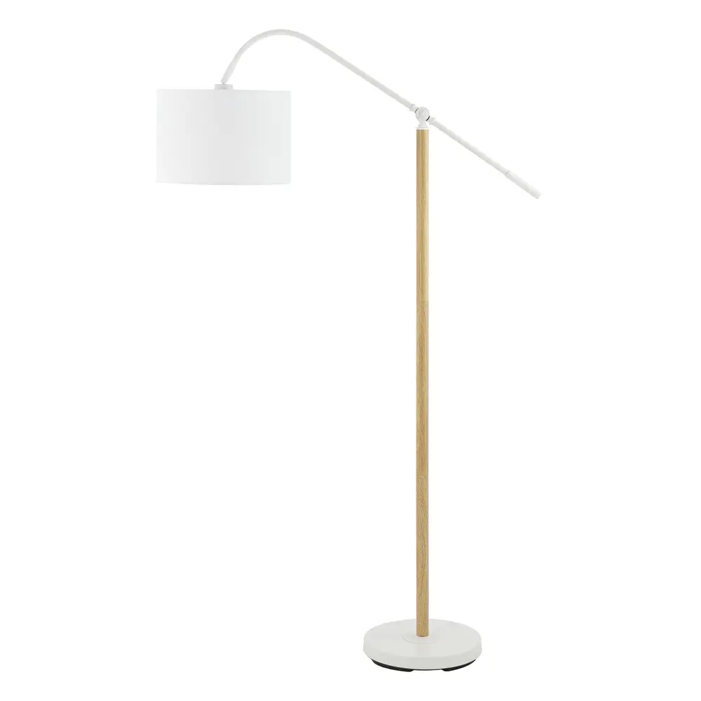 Levitt, 61 Inch, White/Natural, Iron Floor Lamp
