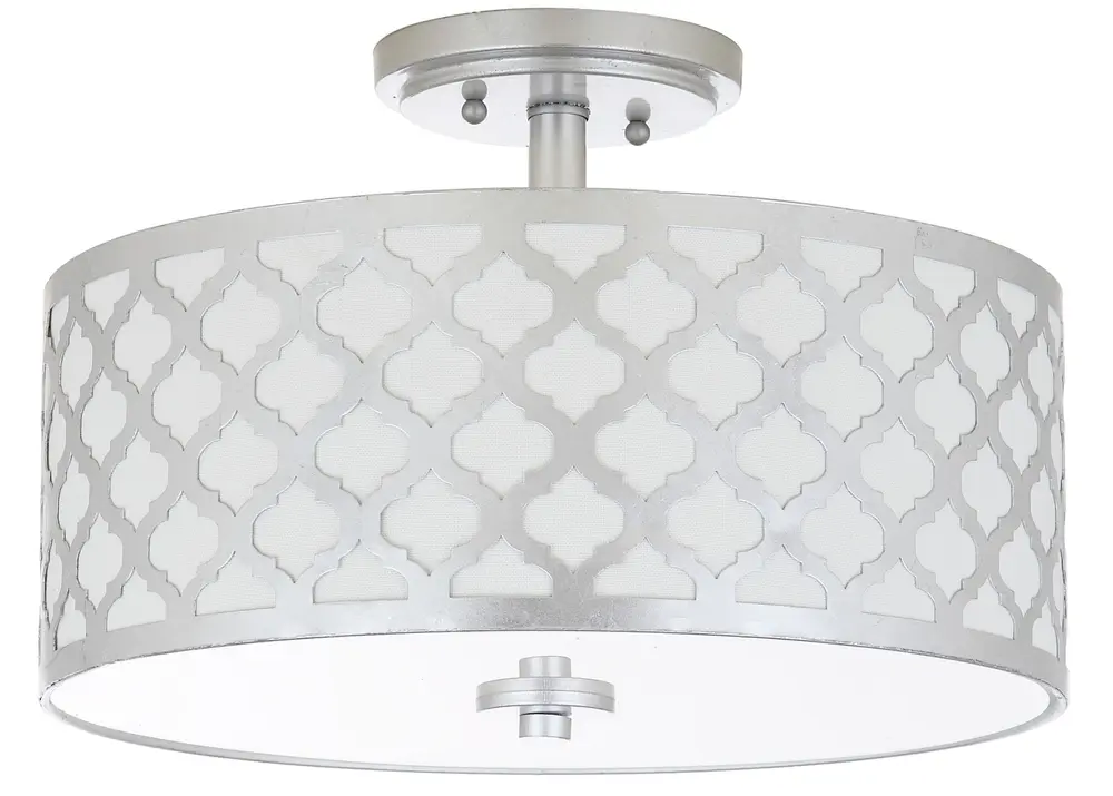 Kora Quatrefoil 3 Light 15 Inch Dia Silver Flush Mount