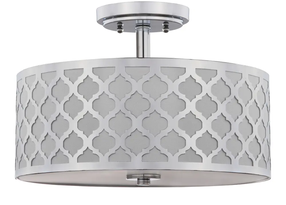 Kora Quatrefoil 3 Light 15 Inch Dia Chrome Flush Mount
