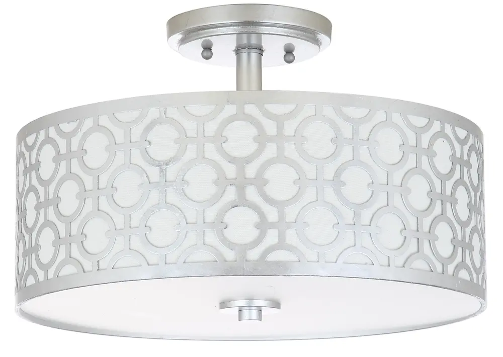 Vera Chain Link 3 Light 15.5 Inch Dia Silver Flush Mount