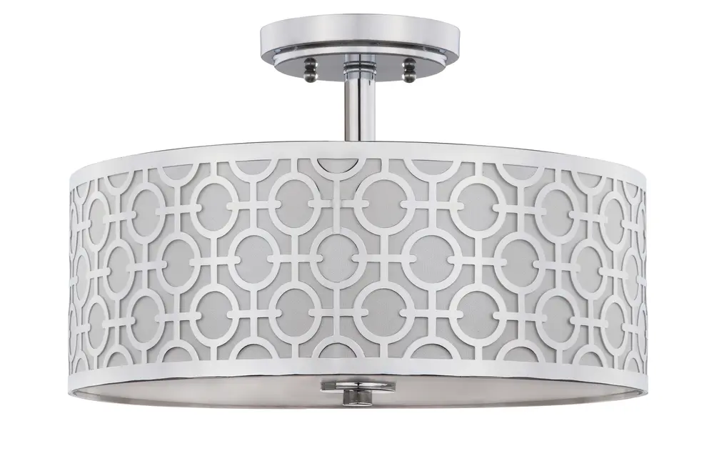 Vera Chain Link 3 Light 15.5 Inch Dia Chrome Flush Mount