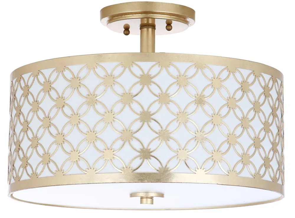 Hutch 3 Light 16 Inch Dia Gold Flush Mount