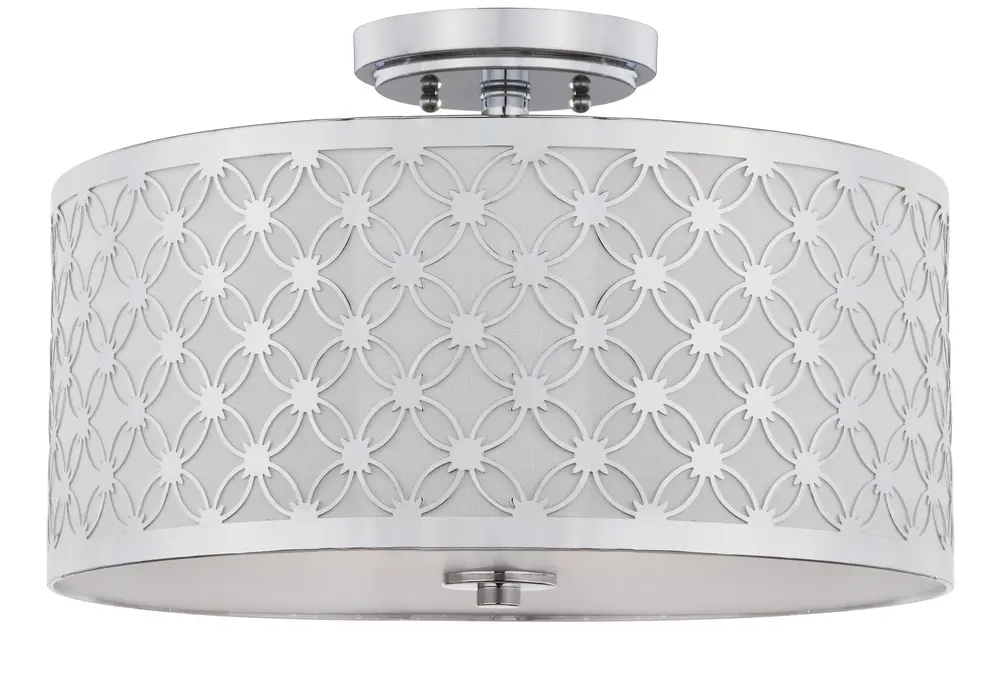 Hutch 3 Light 16 Inch Dia Chrome Flush Mount