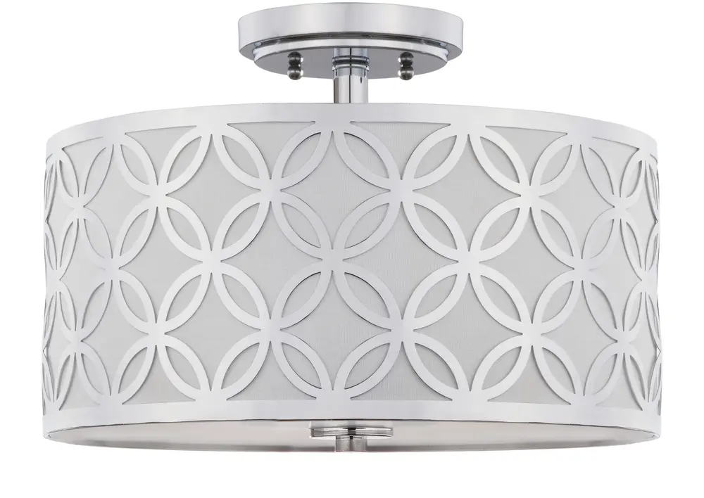 Cecily Leaf Trellis 3 Light 15 Inch Dia Chrome Flush Mount