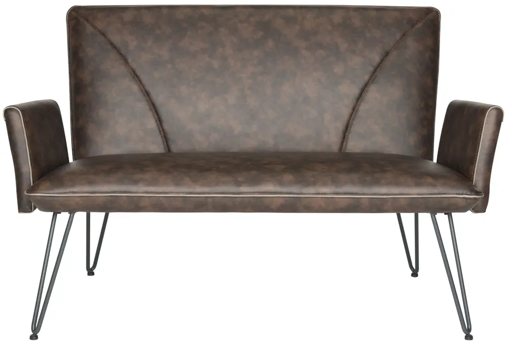 Johannes Mid Century Modern Leather Settee
