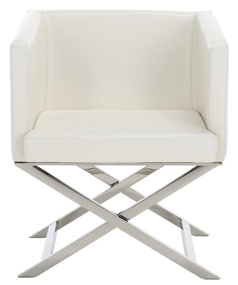 Celine Bonded Leather Chrome  Cross Leg Chair