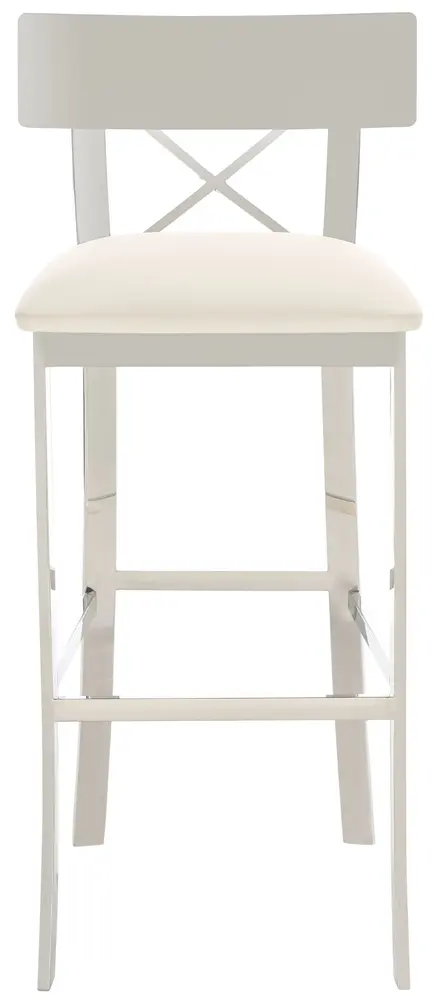 Zoey 39H Stainless Steel Cross Back Bar Stool