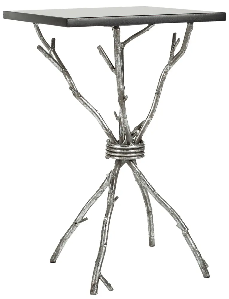 Alexa Marble Top Silver Accent Table