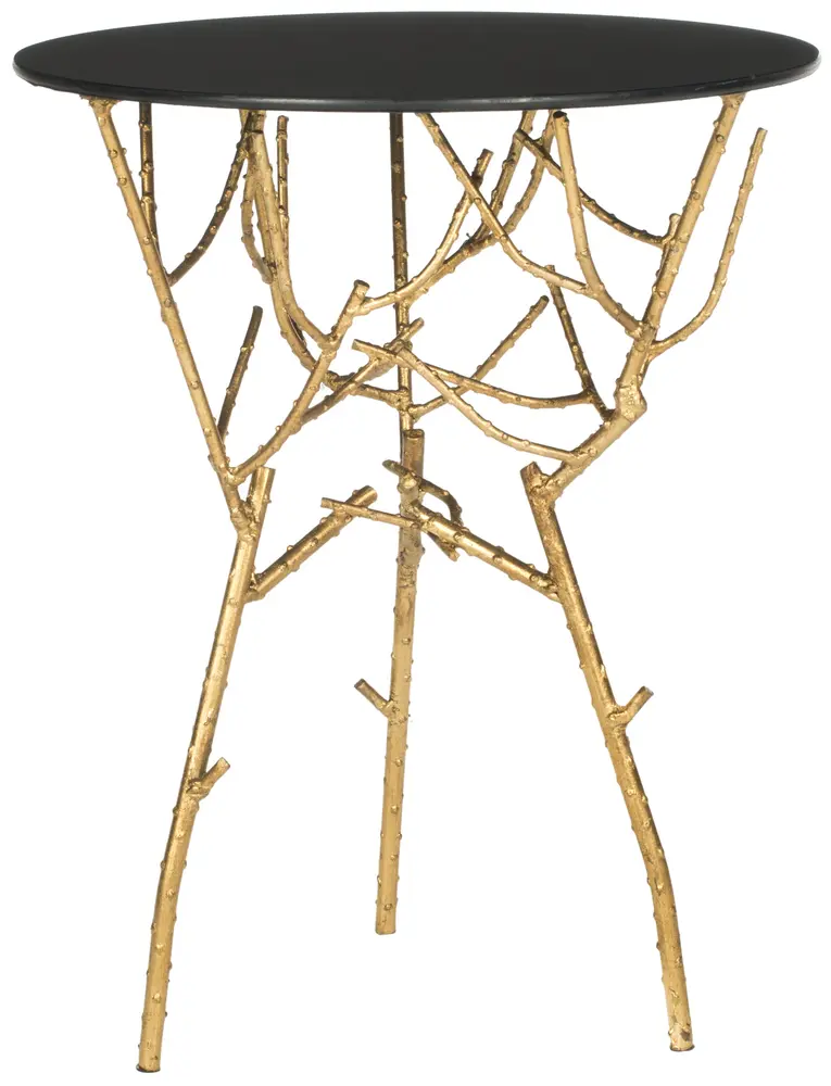 Tara Branched Glass Top Gold Accent Table