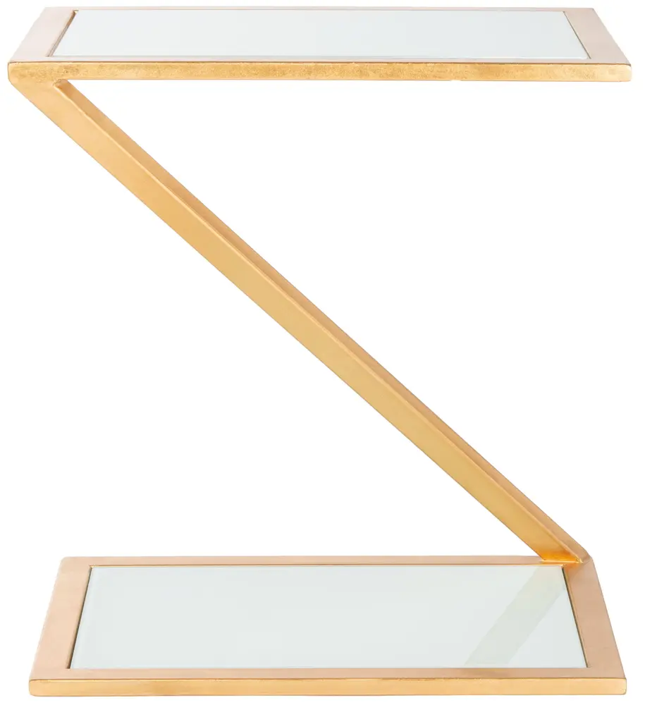 Andrea Glass Top Gold Accent Table