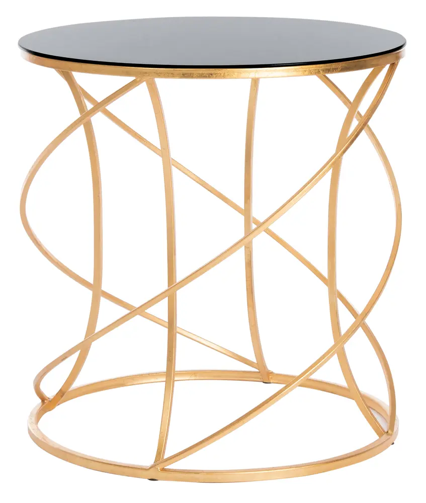 Cagney Glass Top Round Accent Table