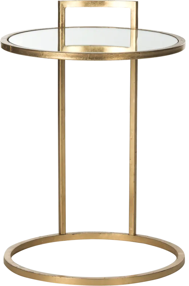 Calvin Round Gold Leaf End Table