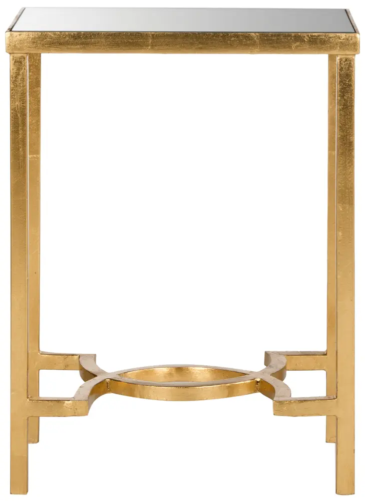 Mita Mirror Top Gold Leaf End Table
