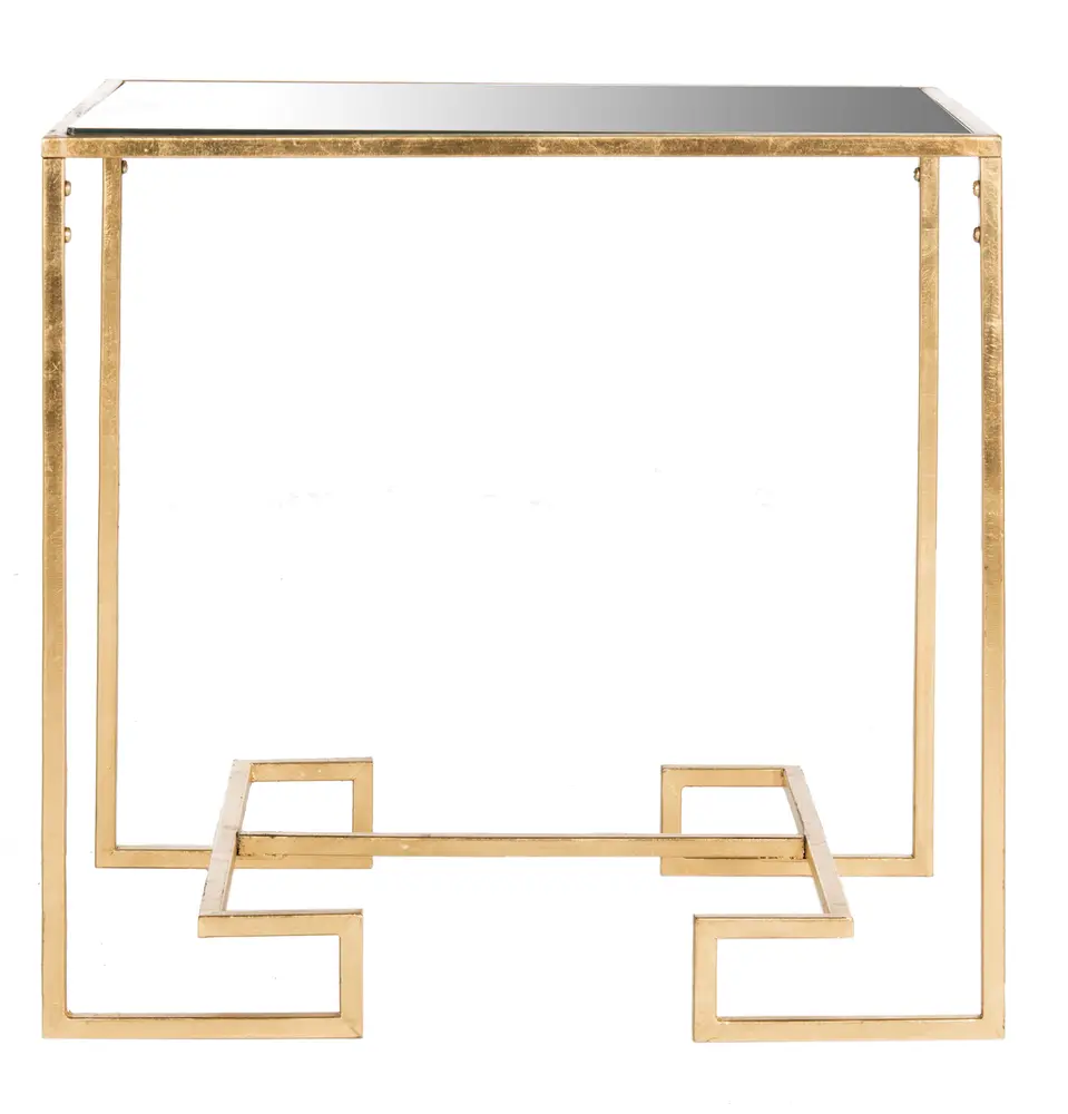 Seamus Gold Leaf Greek Key Accent Table